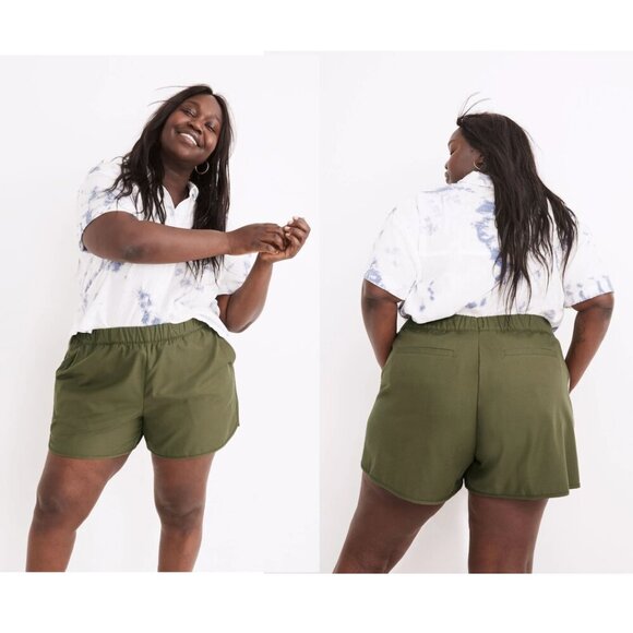 Madewell Pull-On Shorts, Olive Green, Size XL - Picture 1 of 7